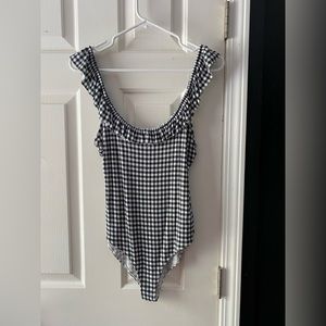 FOREVER21 GINGHAM PRINT BODYSUIT